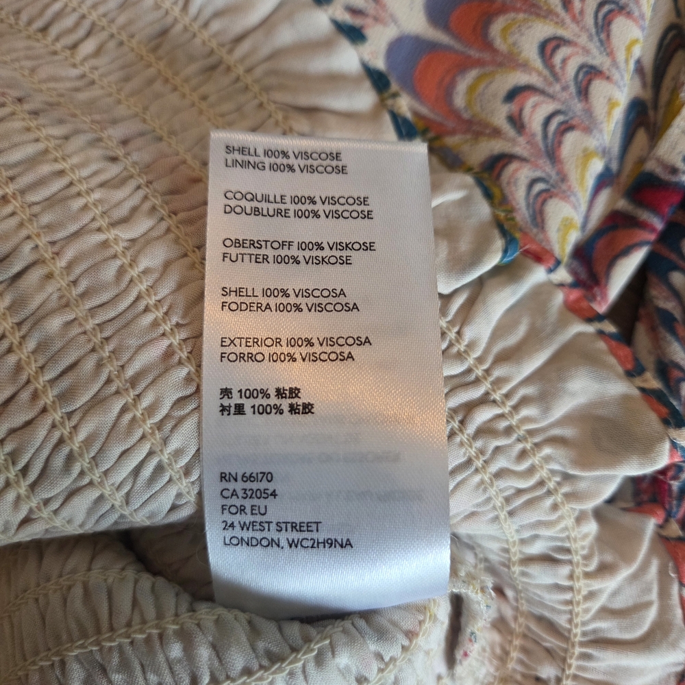Anthropologie Multicolor Feather Print Blouse - Picture 5 of 6